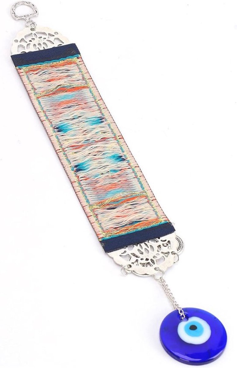Handgemaakte Hamsa Amulet Pendant voor Geluk en Bescherming, Wanddecoratie met Blauwe Oog Motief, Spirituele Decoratie en Geluksbrenger