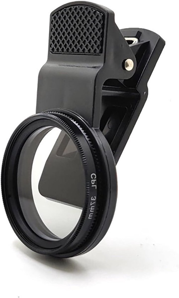 CPL polarisatiefilter 37 mm voor camera en smartphone - universele clip-on-lens voor verbeterde kleuren en vermindering van reflecties