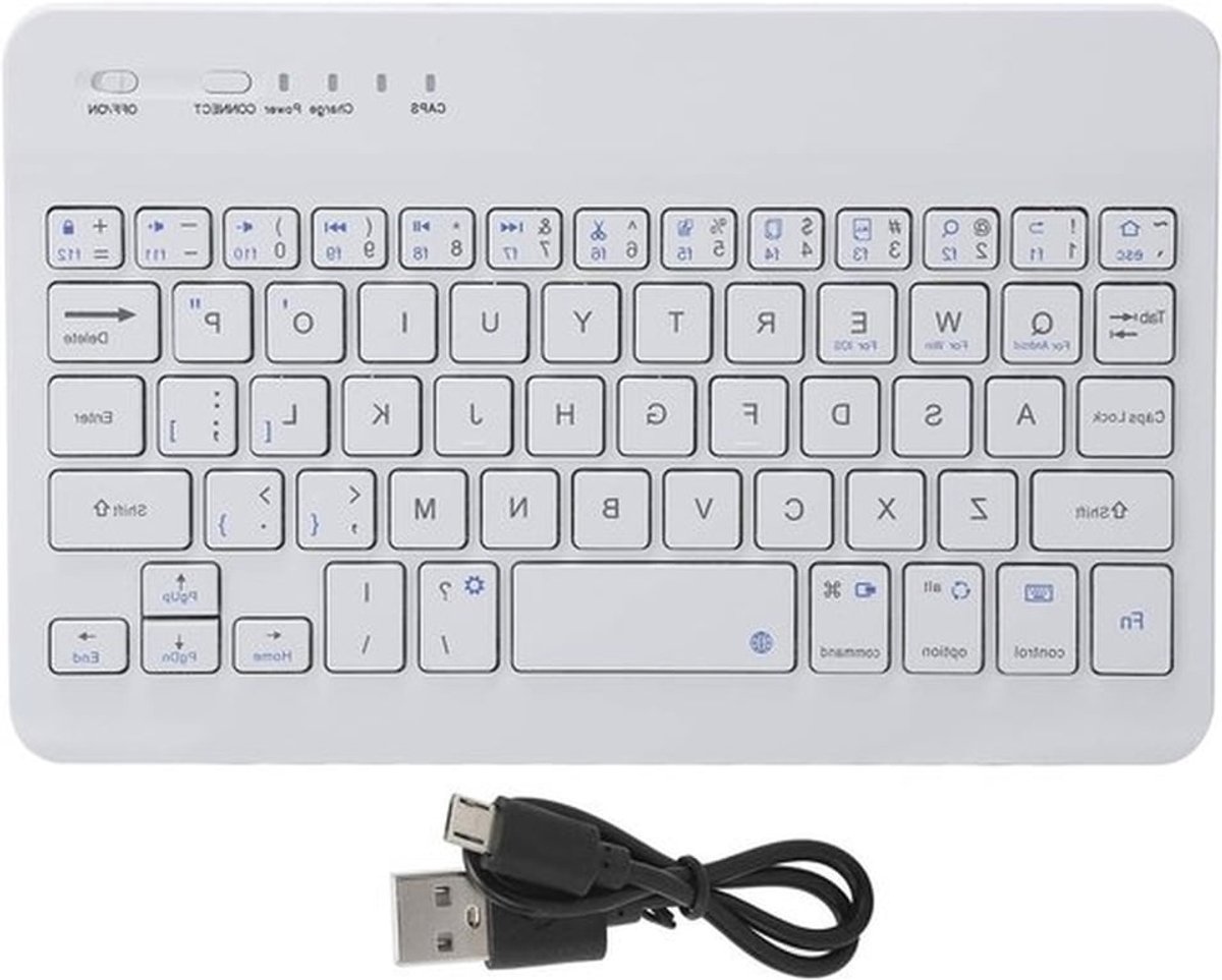 Draagbaar Bluetooth Mini Toetsenbord met 59 Toetsen voor Tablets en Laptops - Compact en Lichtgewicht Toetsenbord zonder Numeriek Toetsenblok