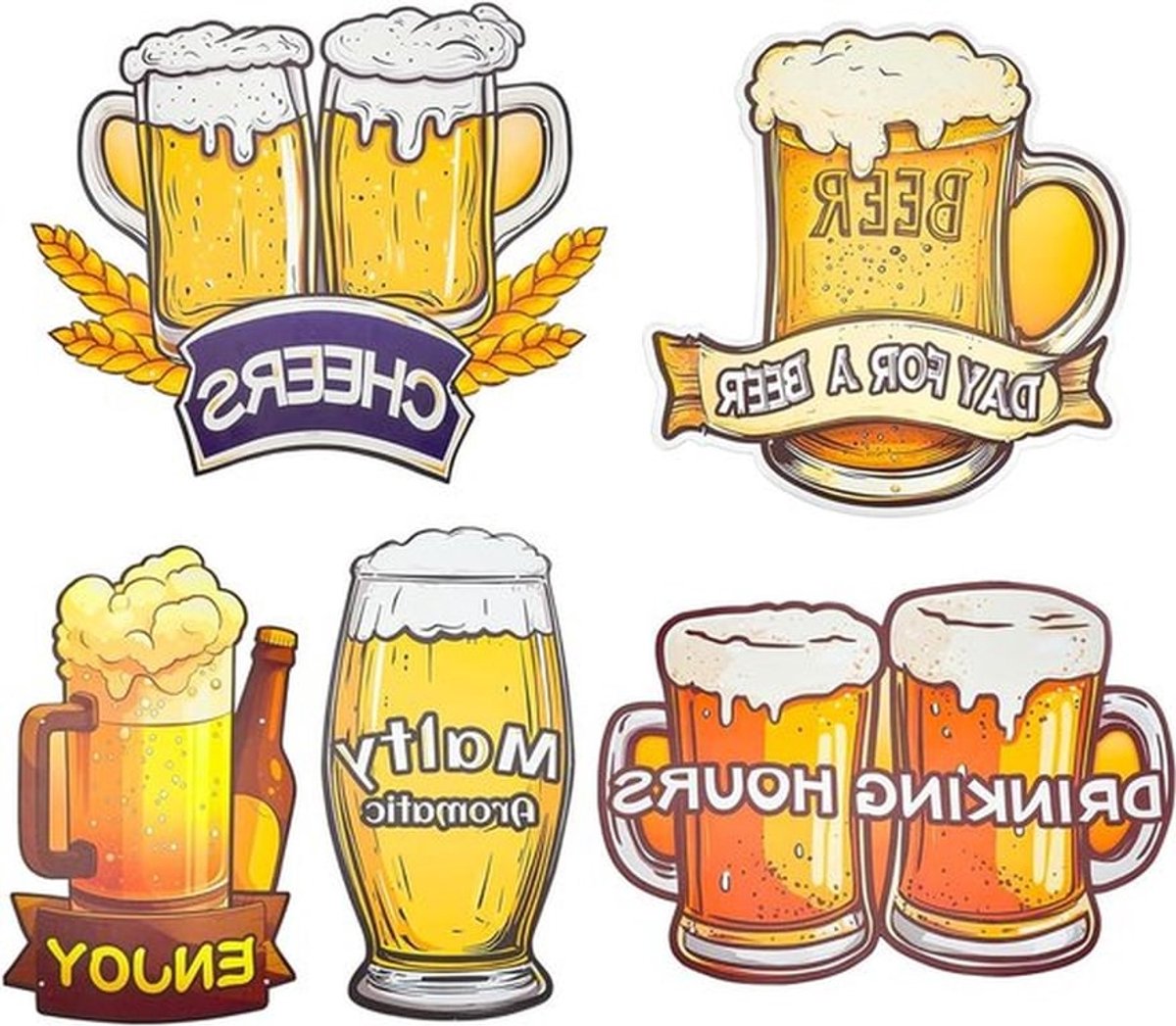 Retro metalen borden set van 5 voor bar- en clubdecoratie, grappige alcoholsigns voor cafés en biergarten geschenken