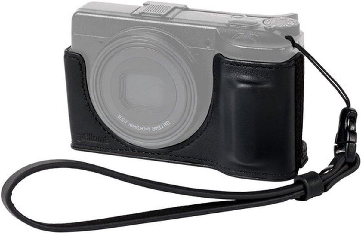 Leren Camera Tas voor RICOH GR IV/GR III/GR IIIx - Vintage Halve Behuizing met Schouderband en Bescherming