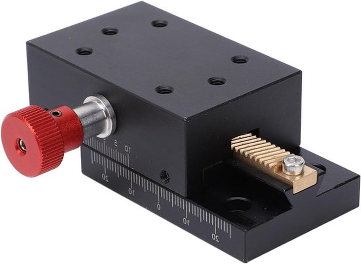 Verplaatsingsplatform met 40 mm verplaatsing, handmatige fijnafstelling en dovetail-slides voor nauwkeurige positionering