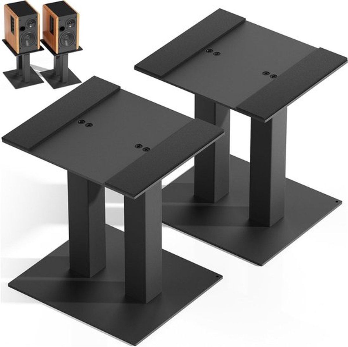 Set van 2 Universele Metalen Speaker Standaards voor Kantoor, Geschikt voor Computer en Boekenkast, Tot 13kg (Groot)