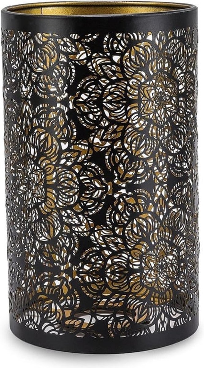 Cylindrische metalen lampenkap met bloemenpatroon voor tafellamp en vloerlamp, 12x12x20cm, decoratieve verlichting voor elk interieur