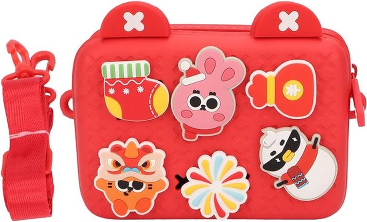 Schoudertas voor Kinderen, Schokabsorberende Rugzak met DIY Cartoon Decoraties, Ruime Gift Tas voor Jongens en Meisjes, Ideaal voor Camera's en Speelgoed
