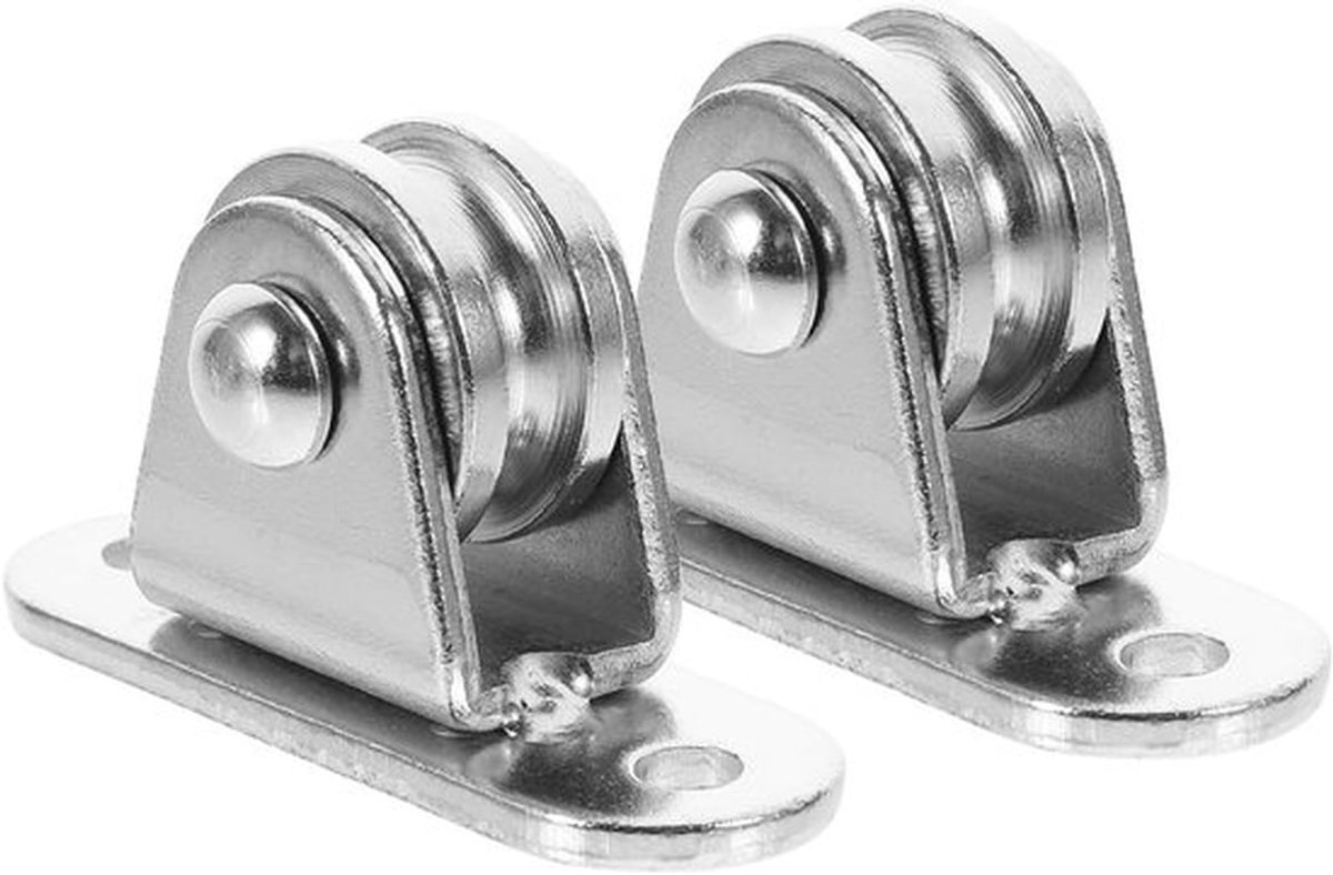 2 Stuks Flagpole Pulley Kit voor Glijdende Poorten en Ramen met Bevestigingshaken en Kabelsysteem voor Kippenren en Tuinprojecten