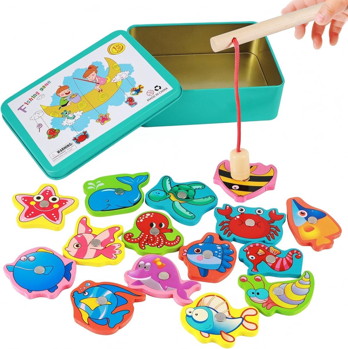 Educatief houten visspel voor kinderen van 3-8 jaar, Montessori speelgoed, magnetisch spel voor jongens en meisjes, perfect kindercadeau