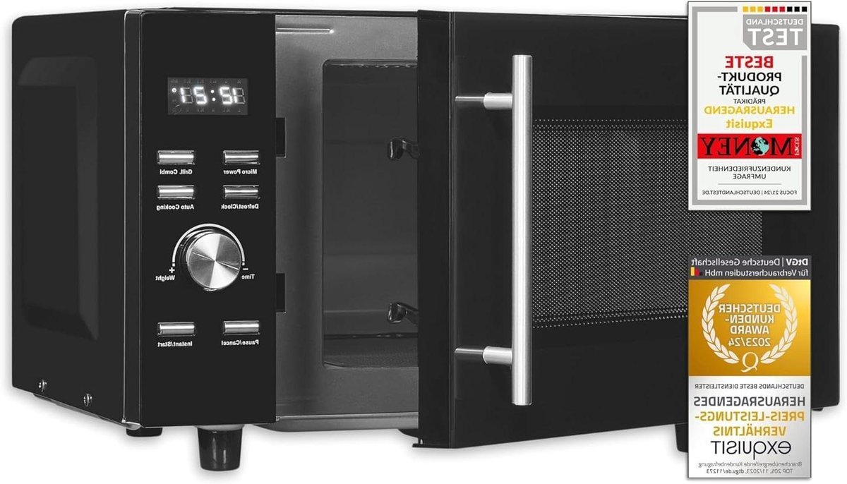 Magnetron met Grill - Oven Combimagnetron - Snel Eten Bereiden - Flatbed Interieur - 23 Liter - Zwart
