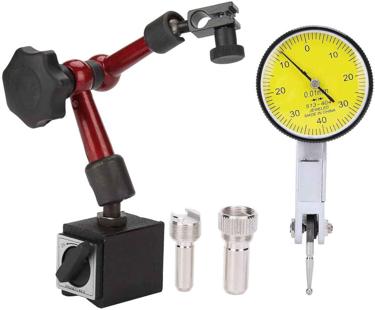 SnelShoppen - Heavy Duty Dial Indicator Met Sterke Magnetische Meterhouder voor Nauwkeurige Oppervlakte Metingen - Flexibel en Duurzaam