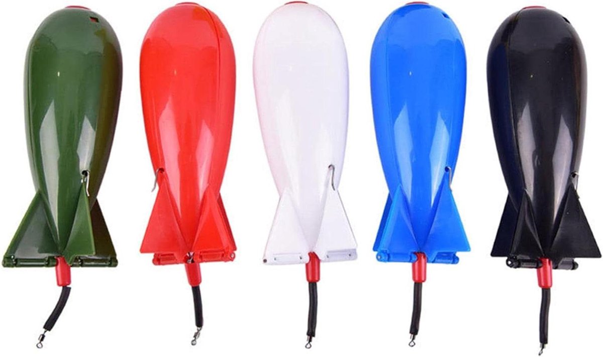 Voeder Raket - Bait Dispenser - Karper Vissen - Aerodynamisch Ontwerp - 5 stuks - Mix Kleuren