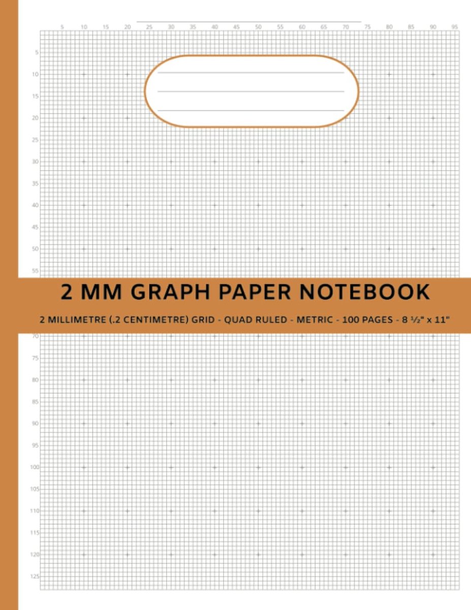2 MM Graph Paper Notebook: 2 Millimetre (.2 Centimetre) Grid - Quad Ruled - Metric - ShopVlot