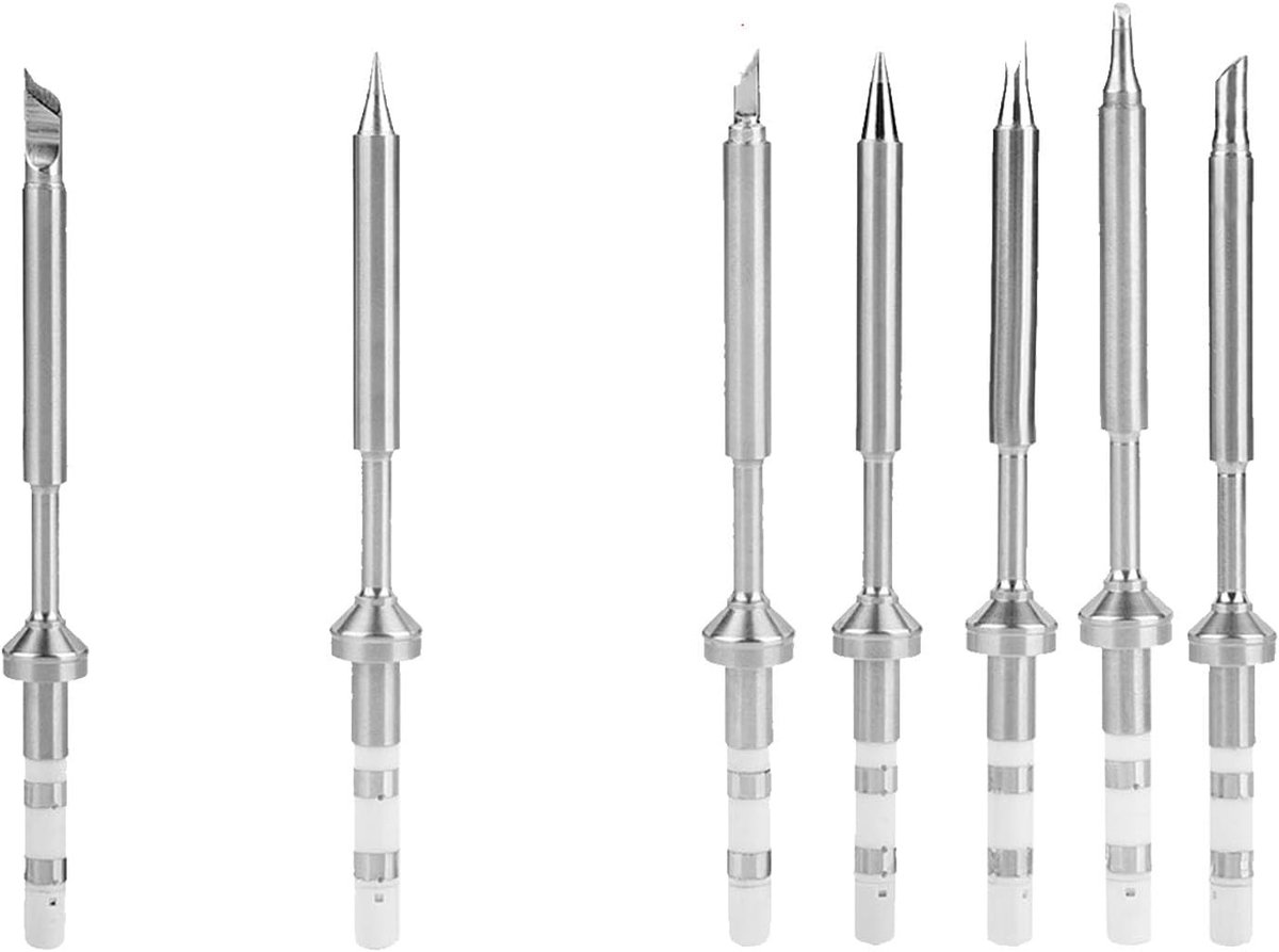 Vervangende soldeerpunt voor soldeerbout met 7 types, roestvrij staal, geschikt voor TS100 en TS101, precisiewerk en hobbyprojecten