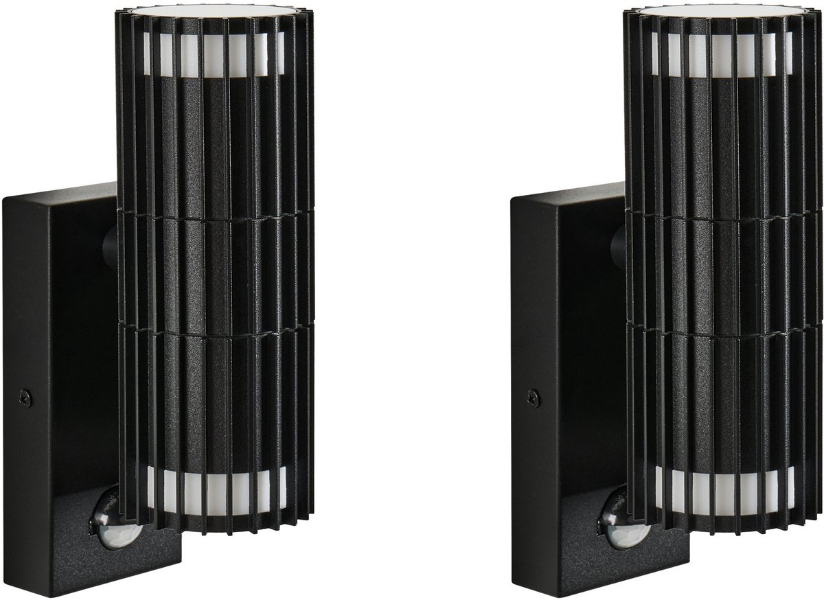 ERNAN - Buitenwandlamp set van 2 - Zwart - Aluminium