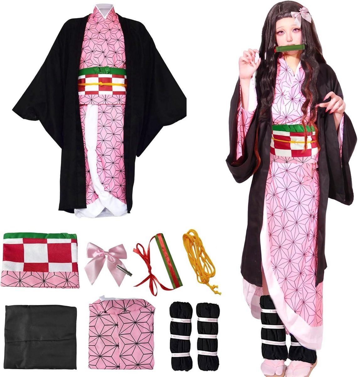 Anime Kostuum voor Giyuu, Shinobu, Mitsuri, Muichirou, Tanjiro, Nezuko en Zenitsu - Cosplay Outfit voor Carnaval, Halloween en Anime Conventies