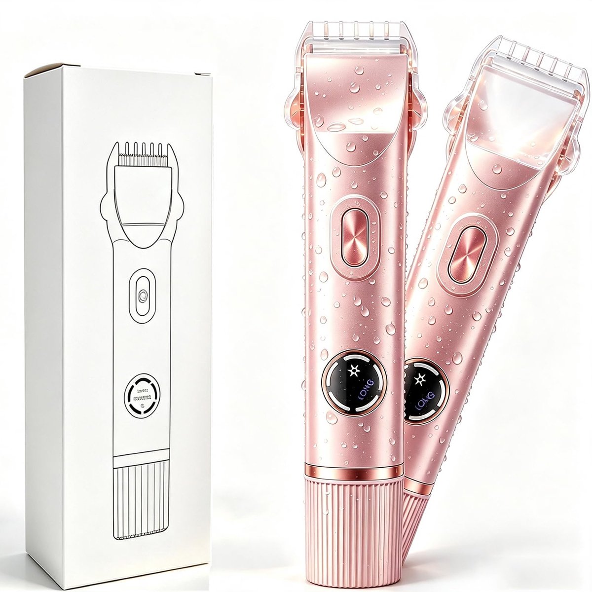 Bamkmbe Scheerapparaat voor dames, 2-in-1 elektrisch intiem scheerapparaat voor vrouwen, IPX7 - ShopVlot