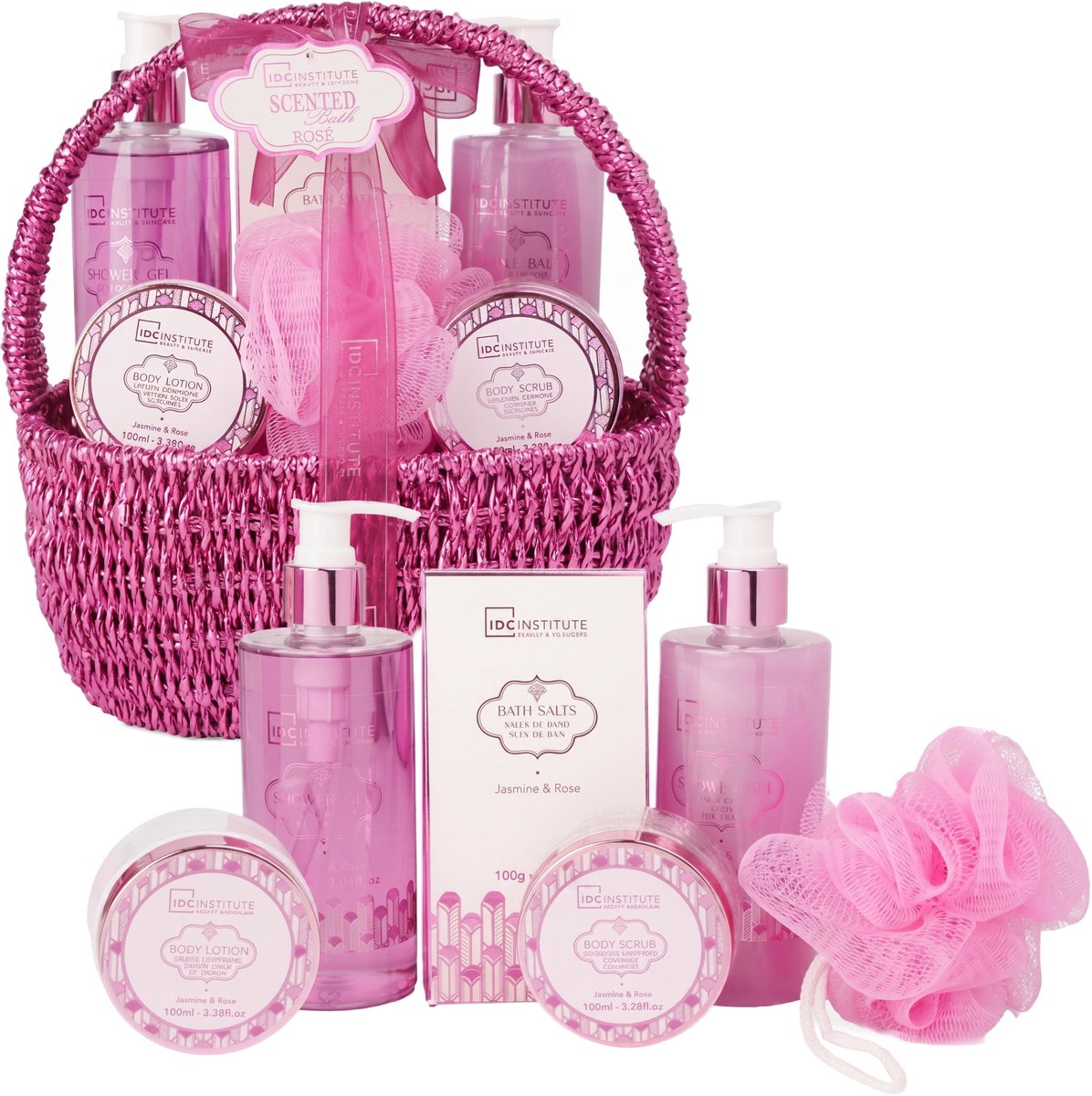 IDC Institute Rose – Set voor bad- en lichaamsverzorging – set cosmetica ROSE, verzorgingsproducten voor het lichaam
