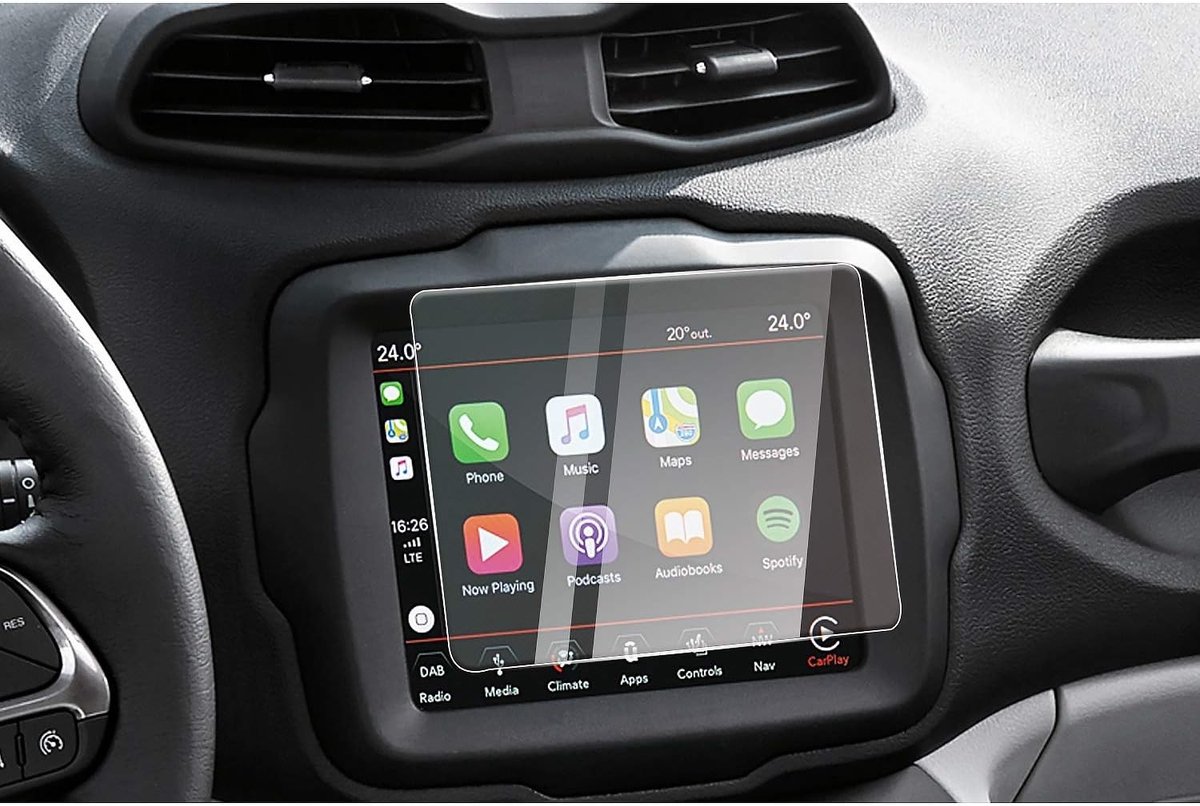 Jeep Renegade Uconnect Navigatie Glazen Schermbeschermer - 9H Krasbestendig, Anti-Vingerafdruk, Transparant en Duurzaam voor GPS Gebruik