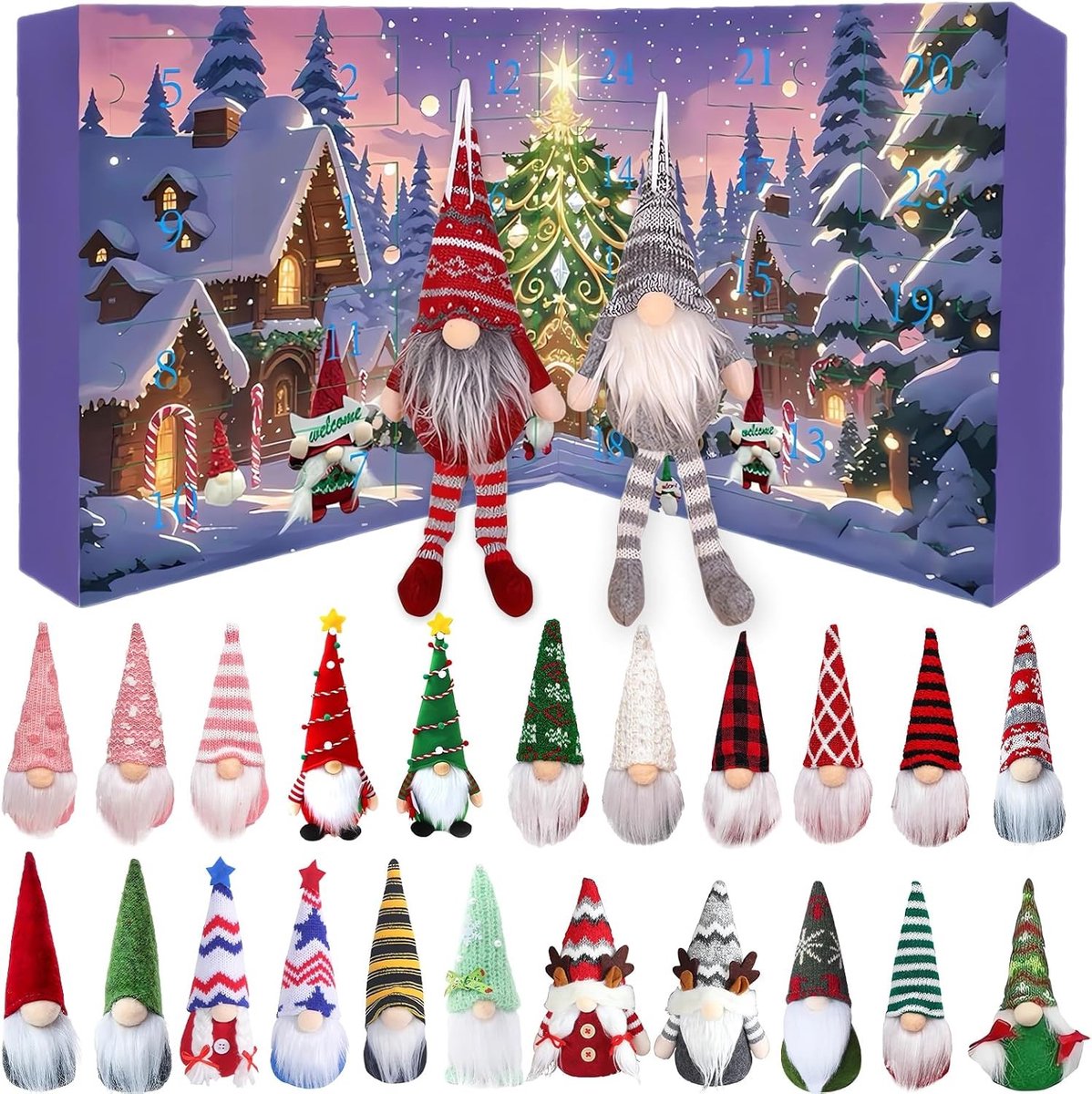 Adventskalender - Kabouters - 24 Vensters - Hoogwaardige Decoratie - Voor Volwassenen