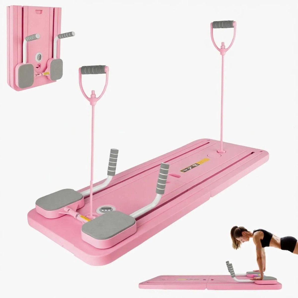 Lamor Trainingsset - Fitness Apparaat - Training - Pilates Board - Buikspieren - Veelzijdig - Tot 100 kg - 93 x 37,6 x 3 cm