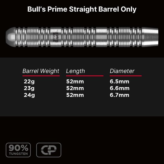 Bull's Prime Straight Convertible Point 90% Barrels Only - Dartpijlen van Bull's — afbeelding 5