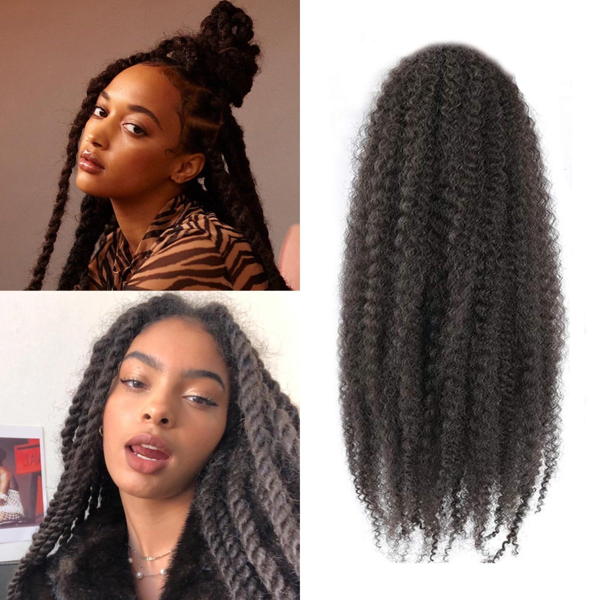 XIIMENALU Marley Twist Braiding Hair Afro Kinky Curly Marley Twist Crochet Hair Marley Twist Hair Long Cuban Twist - ShopVlot