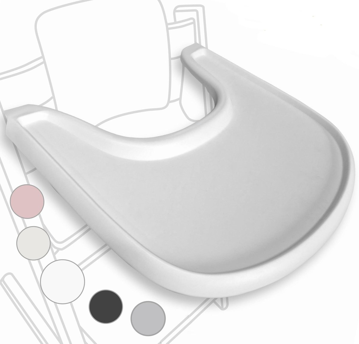 Kinderstoelblad compatibel met Stokke Tripp Trapp – niet geschikt voor zuignapbordjes – ergonomisch gebogen design - ShopVlot