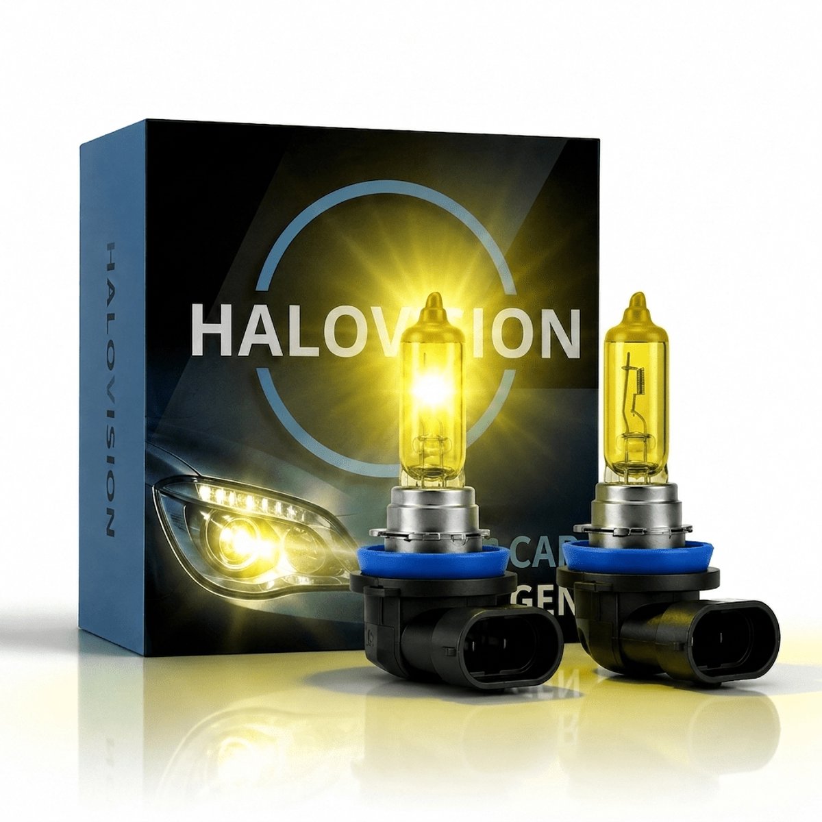 HaloVision Halogeen Koplampen H11 – 12V 3000K Retro Geel – Warmgeel Klassiek Dimlicht Grootlicht Halogeenlampen Set van 2 Autolampen