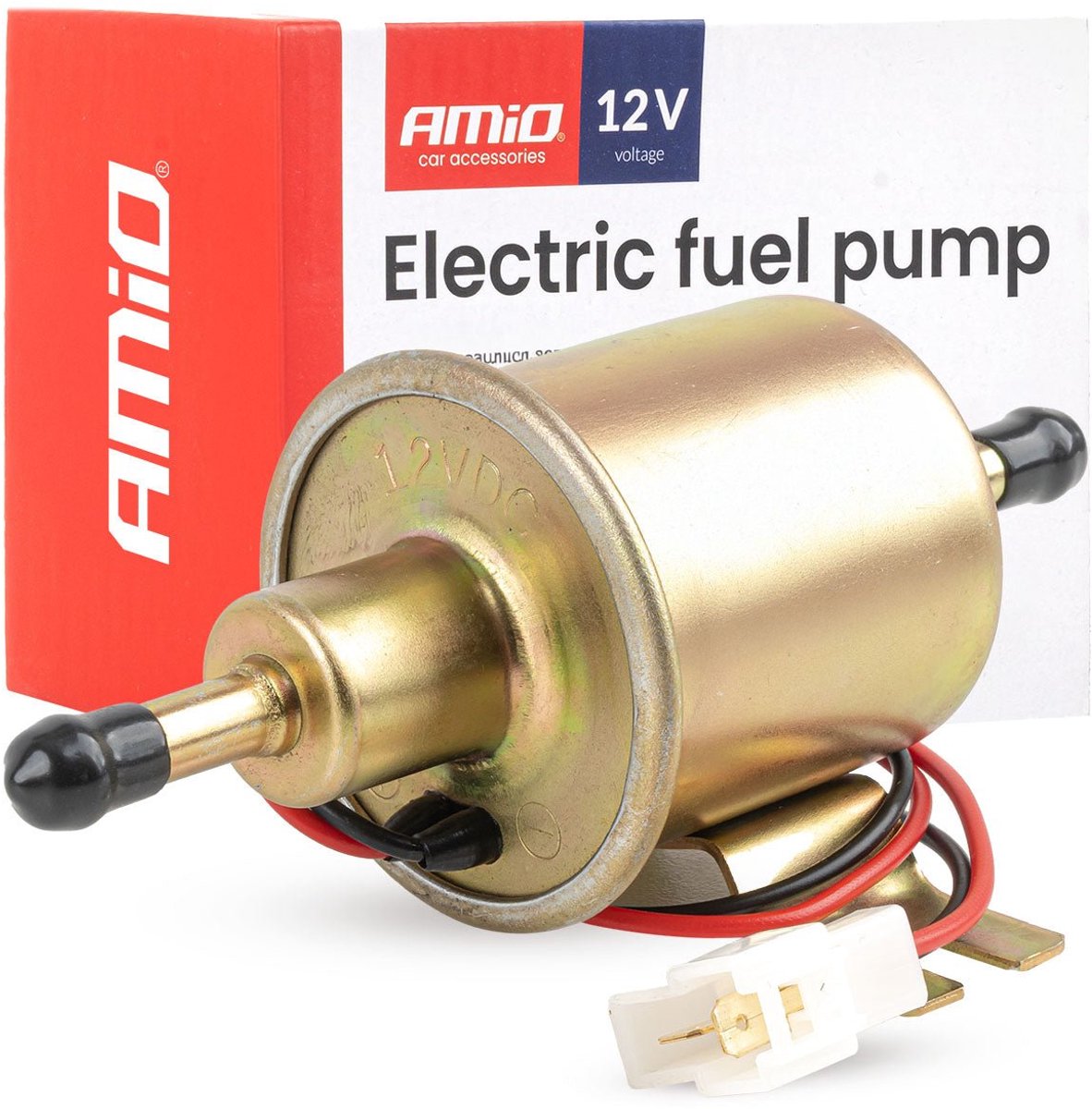 AMiO Elektrische Benzinepomp 8mm 12V 90L/H - Brandstofpomp voor Auto, Motor, Quad en Boot Vervanging