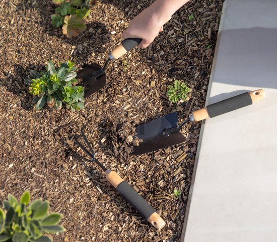 3-Delige Tuingereedschap Set - Hark, Smalle Spatel, Brede Spatel, Tuinschoffel met Klauwen, Drietand en Lichte Hark — afbeelding 5