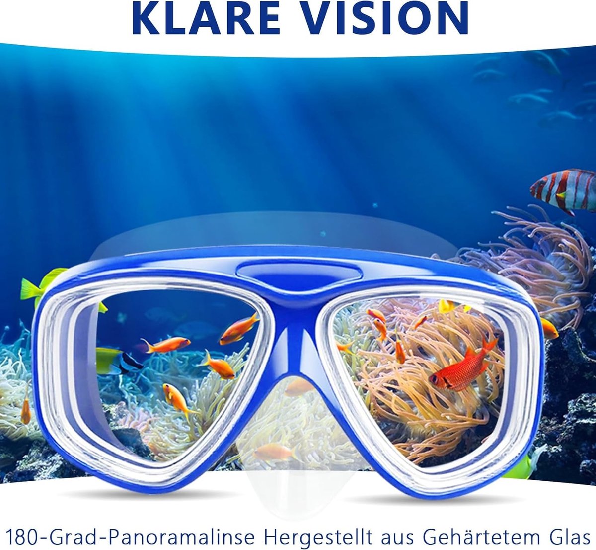 Duikbril - Blauw - 180 graden panorama - Geschikt voor kinderen van 4-14 jaar