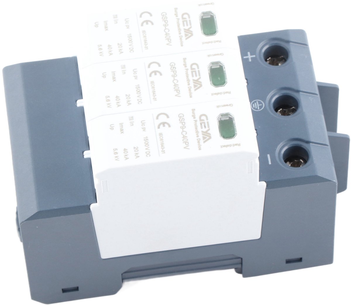 PV Overspanningsbeveiliging – 1500V DC – 40kA – 3-polig – DIN-rail – Voor Zonne-energiesystemen