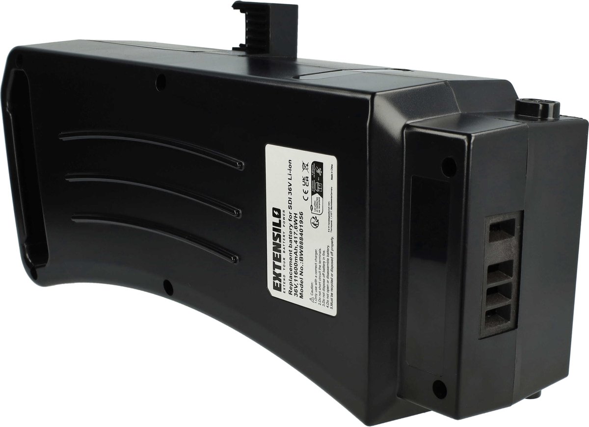 EXTENSILO-accu compatibel met smartEC Camp-20D, Camp-20E e-bike (11,6 Ah, 36 V, Li-ion) - zwart