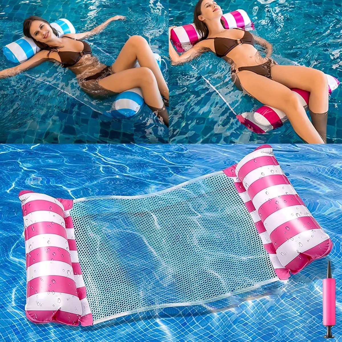 Waterhangmat - Blauw - 120 x 70 cm - 4-in-1 Functie - Voor Volwassenen