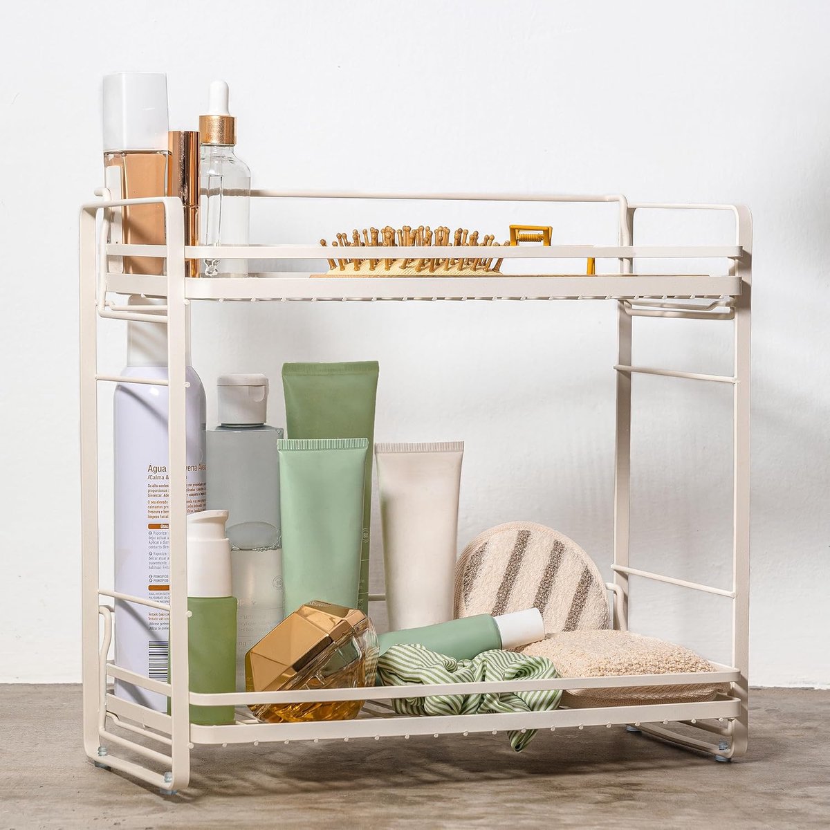 ZCCZ 2-Tier Badkamer Organizer Aanrecht, Metalen Opslag Planken Lade, Douche Caddy Keuken Plank voor Keuken Kantoor - ShopVlot
