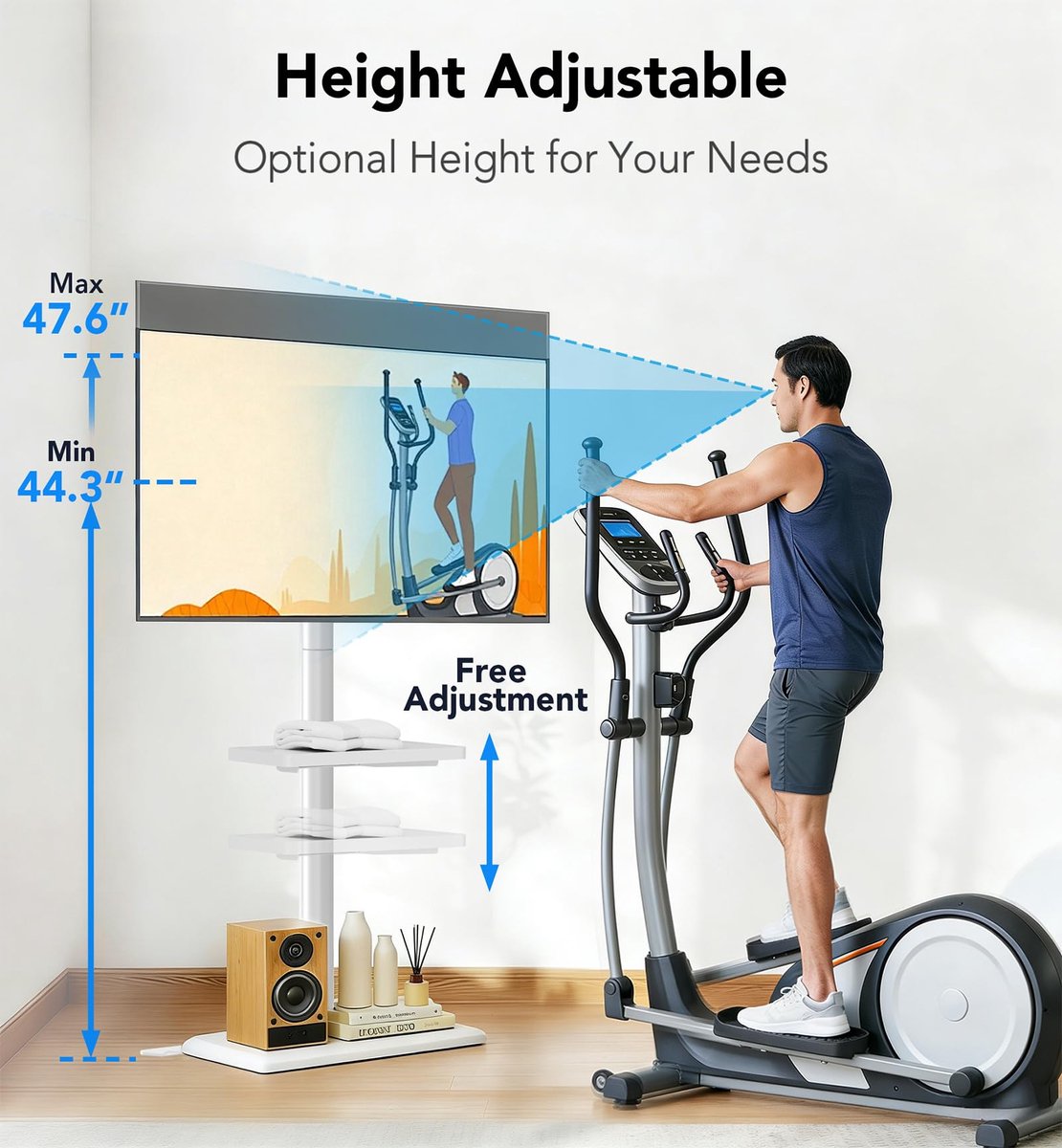 AX WABER AX WABER Floor-standing TV stand with a mount compatible with 26- to 55-inch TVs weighing up to 77 pounds; - ShopVlot