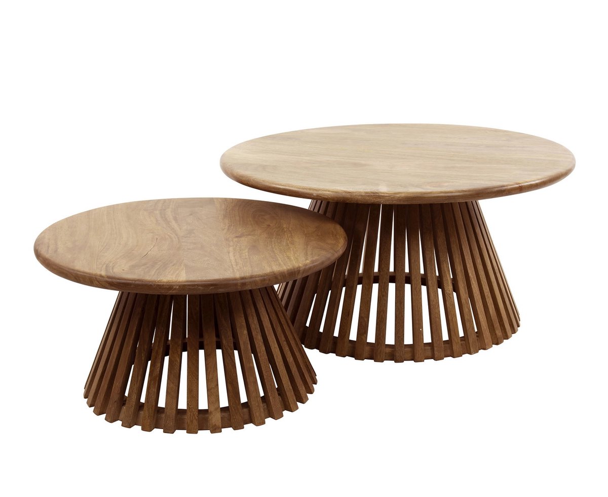 Giga Meubel Salontafel Tweak Conisch - Hout - Set van 2 - 80x80x40cm