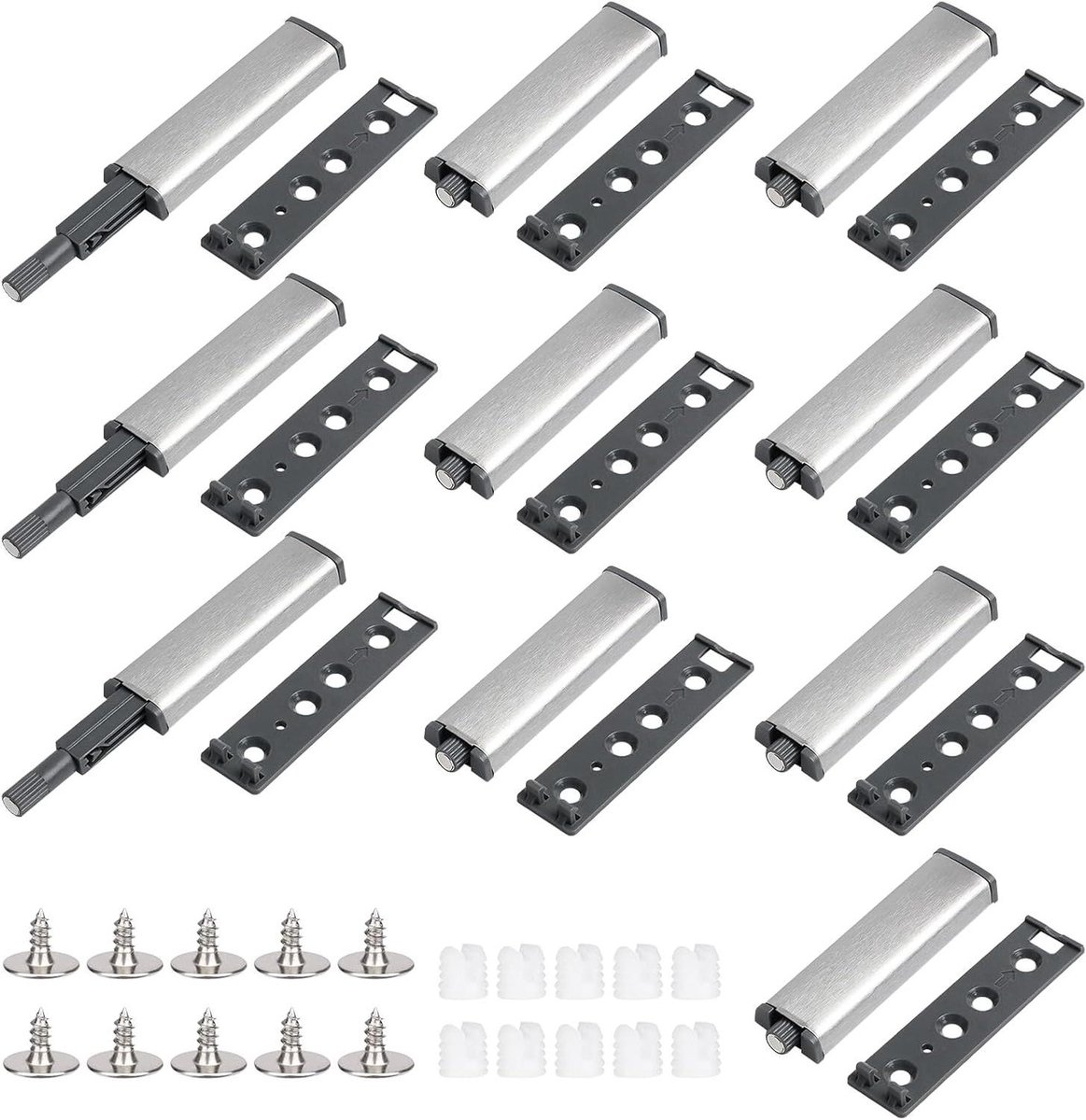 Deuropeners Set - Kastsluitingen - Meubels Openen - Magnetisch Systeem - 10 Stuks - Zilver