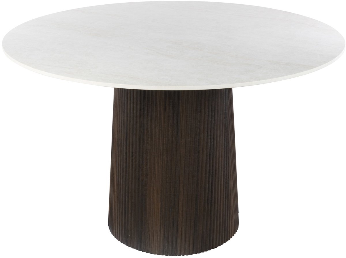 Giga Living Giga Meubel Eettafel Ceramo Centro Taj Mahal – Rond – Keramiek – Ø120 cm Donkerbruin