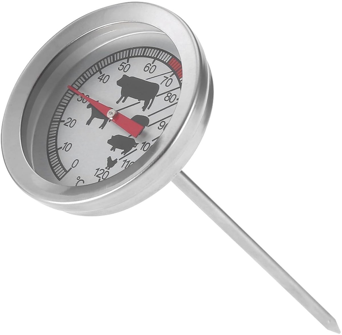 Voedselthermometer - Roestvrij staal - Voor het meten van voedseltemperatuur - Voor Barbecue en Keuken