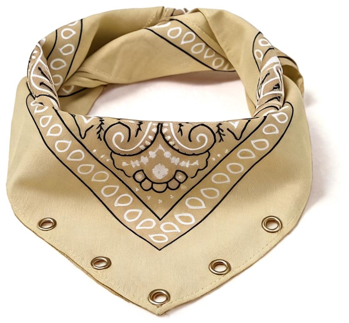 Zomersjaals met paisley-patroon, klassiek katoen, dagelijkse accessoires - khaki