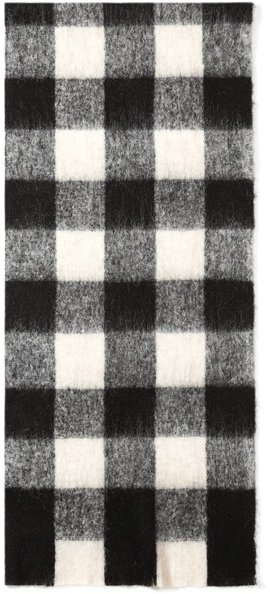 Wintersjaals met ruitpatroon, eenvoudig, polyester, geschikt voor dagelijks gebruik. - Zwart