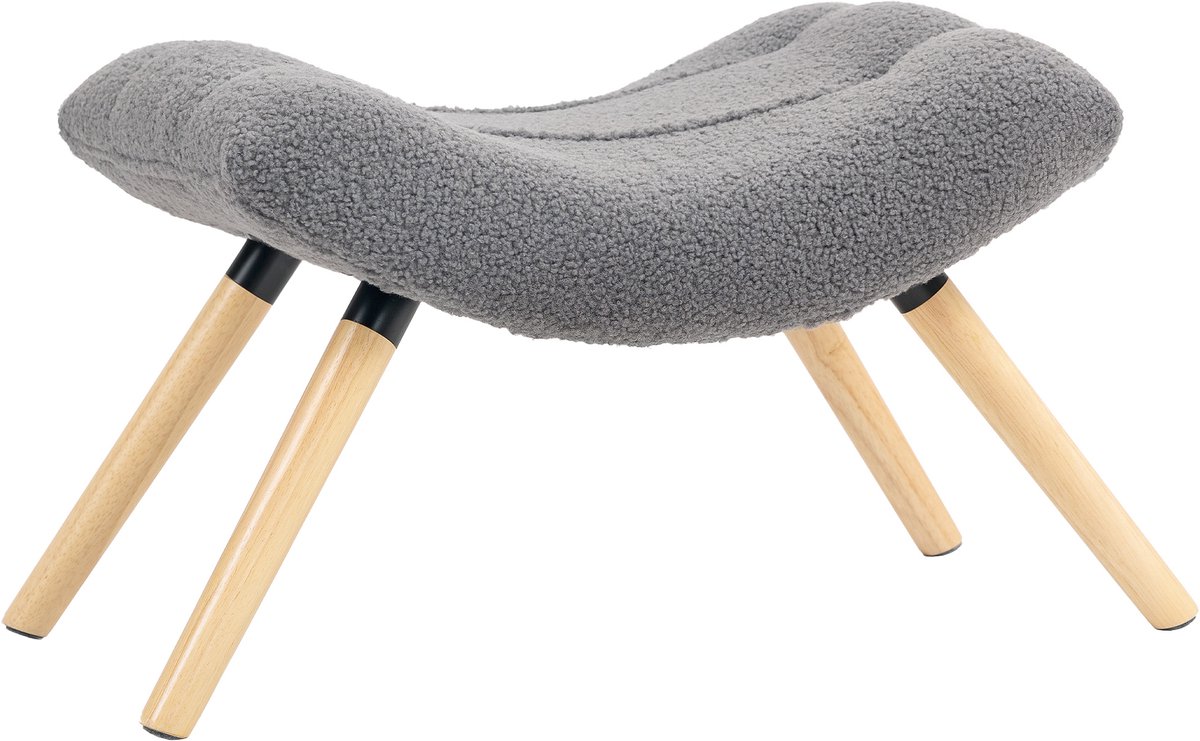 HOMCOM Voetenbank Polyester, Schuim 67L x 45B x 38H cm Donkergrijs