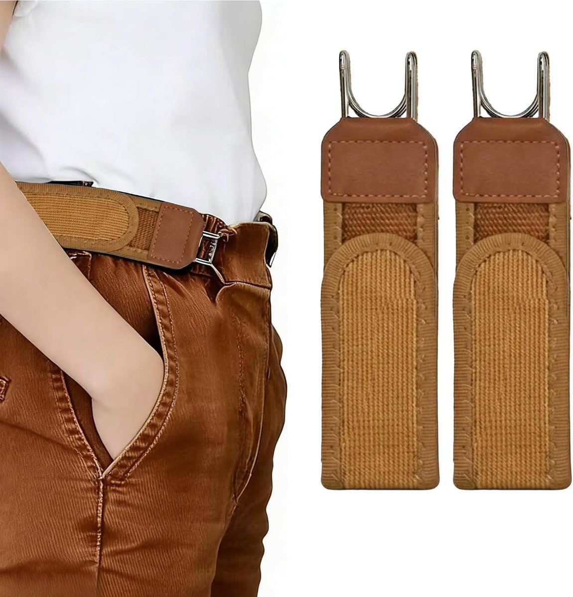Verstelbare elastische straps zonder gesp, met metalen haaksluiting, geschikt voor werk en vrije tijd, ideaal voor sport en outdooractiviteiten