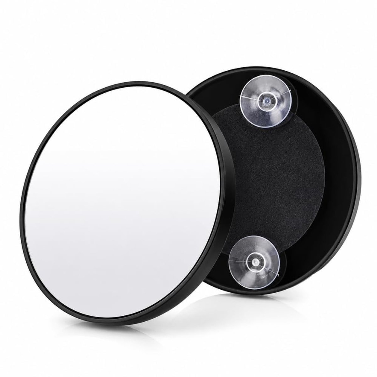 Vergrotende make-up spiegel - Vergrootspiegel - Make-up spiegel - Scheerspiegel - Cosmeticaspiegel - Spiegel met zuignappen - 10x vergroting - Magnifying makeup mirror - Zwart - 10 cm - Jonyx