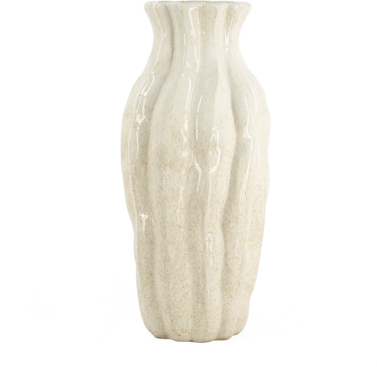 Aardewerk vaas Trunk M beige