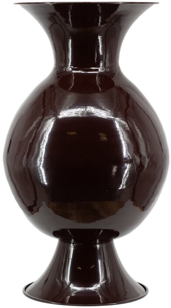 Metalen vaas Shiro M glossy brown