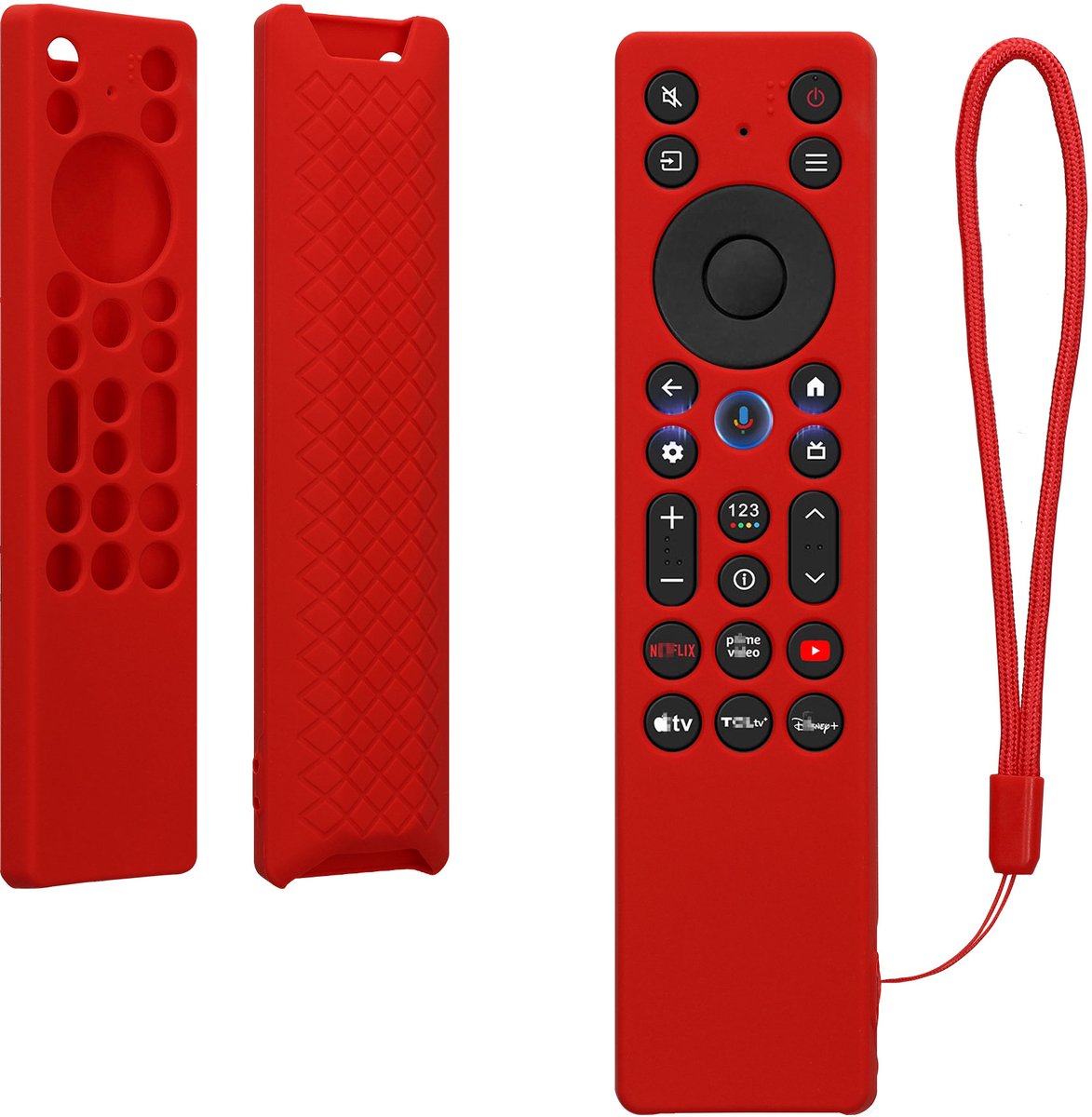 kwmobile hoes geschikt voor TCL TCL RC923A FMB1 / RC813A FMB1 - Siliconen anti-slip hoes voor afstandsbediening in rood