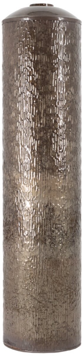 Metalen vaas striped pink stone