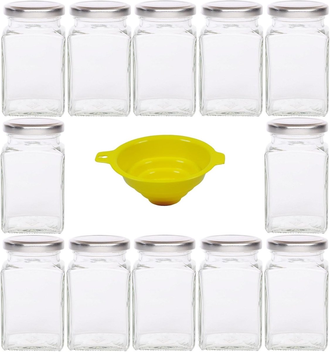 Kleine Inmaakpotten - Zilver - 12 stuks - Glazen Potten met Draaisluiting - Voor Specerijen en Jam