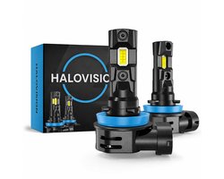 HaloVision Turbo LED Koplampen H8 H9 H11 H16 – 25W 5000Lm 6000K Helder Wit – Canbus Plug en Play Mistlamp Dimlicht LED Set van 2 Autolampen